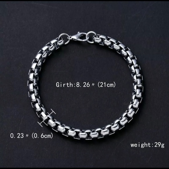 New Stainless Steel Curb Cuban Link Chain Bracelet - Picture 9 of 11